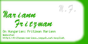 mariann fritzman business card